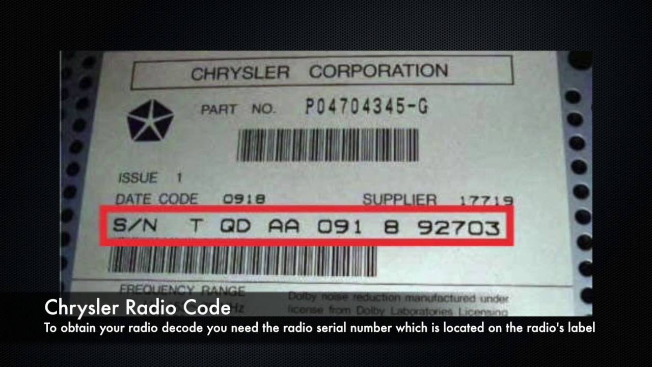 radio code free. serial number code. free